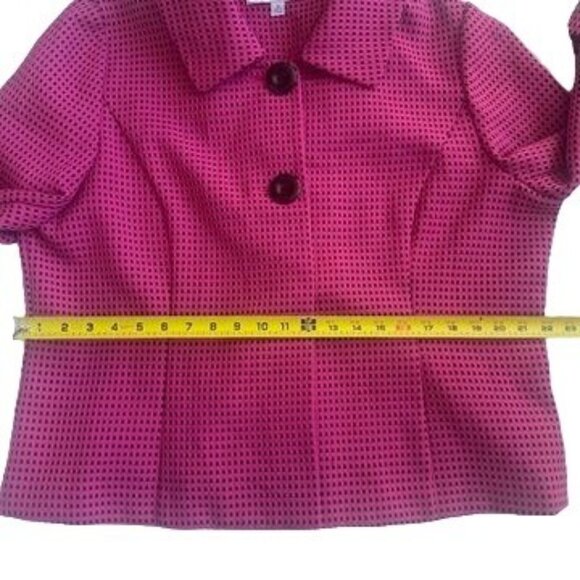 Vintage En french Pink & Black Checkered Textured Jacket Plus Size 18 - Picture 7 of 9